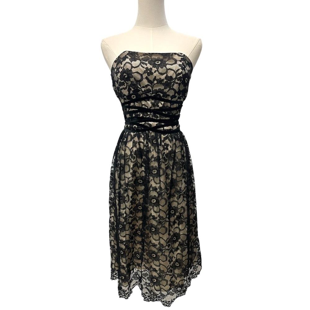 Y2k Strapless‎ Lace Corset Cocktail Party Dress Whimsigoth Witchy Elena Gilbert